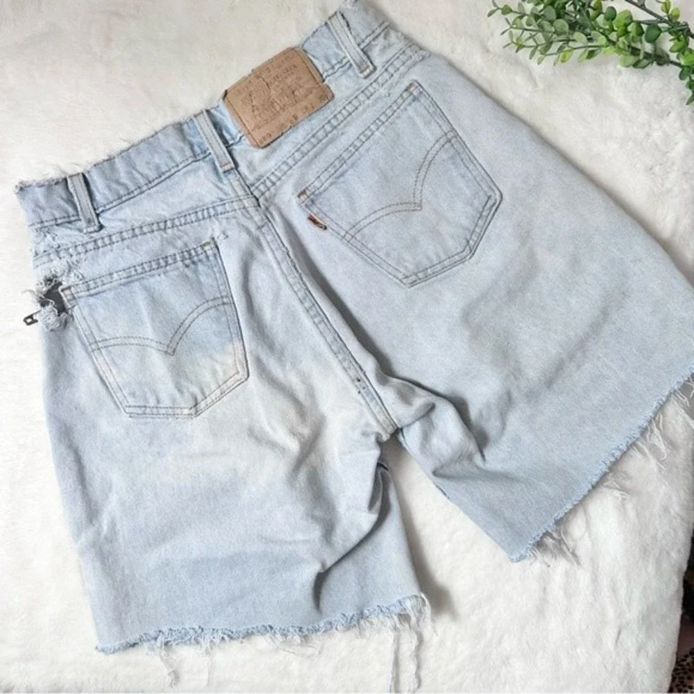 LEVI’S | Orange Tab Vintage Destroyed 560 Jean Shorts/Jorts Sz 29 Custom Cut Off - Picture 2 of 10